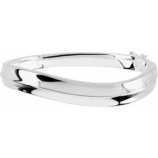 Sterling Silver 10 mm Hinged Bangle 6 1/2" Bracelet
