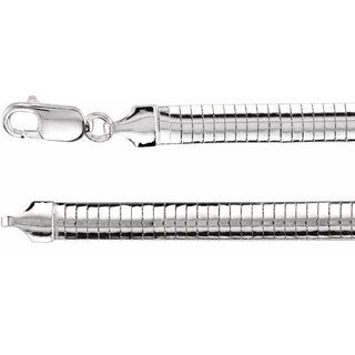 16 Inch Domed Omega Chain With Lobster Clasp Sterling Silver