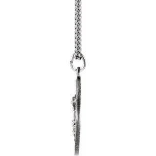 Sterling Silver 18 mm Round St. Peregrine 18" Necklace