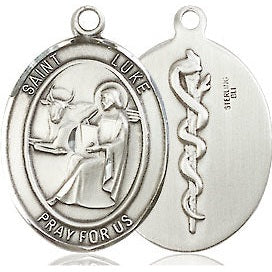 Sterling Silver St. Luke the Apostle Doctor Pendant - No Chain