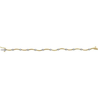 14K Yellow/White 1/2 CTW Natural Diamond Line 7" Bracelet