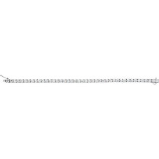 Sterling Silver  Imitation White Cubic Zirconia Line 7" Bracelet