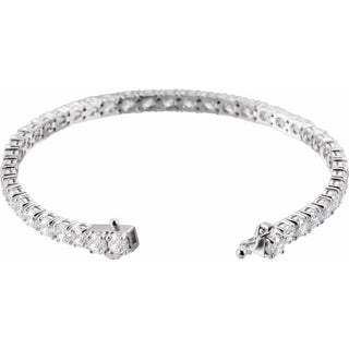 Sterling Silver  Imitation White Cubic Zirconia Line 7" Bracelet