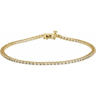14K Yellow 7/8 CTW Natural Diamond Line 7 1/4" Bracelet