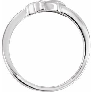 14K White Gold Cross & Heart Chastity Ring
