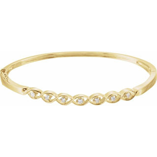 14K Yellow 1/4 CTW Natural Diamond Bangle 6 1/2" Bracelet