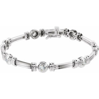 14K White 1 CTW Natural Diamond 7 1/4" Bracelet