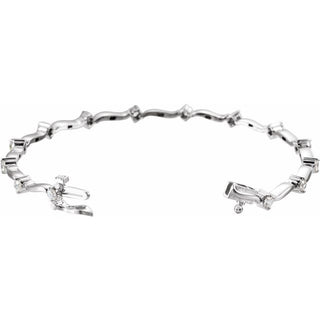 14K White 1 CTW Natural Diamond 7 1/4" Line Bracelet