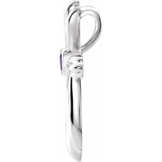 Platinum Natural Amethyst Cross Pendant     