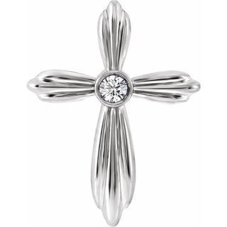 Platinum .06 CTW Natural Diamond Cross Pendant         