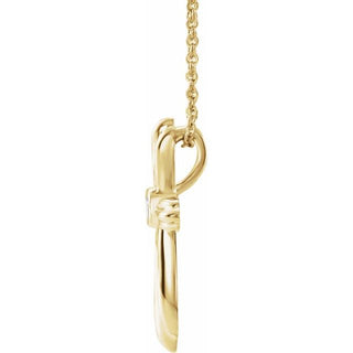 14K Yellow .06 CTW Natural Diamond Cross 16-18" Necklace         