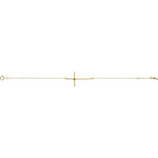 14K Yellow Natural Alexandrite Sideways Cross 7-8" Bracelet