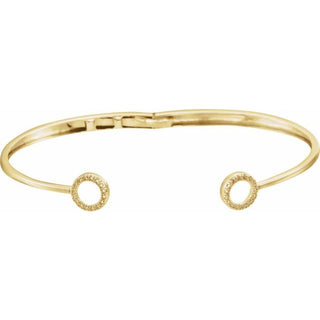14K Yellow 1/6 CTW Natural Diamond Circle Hinged Cuff 7" Bracelet
