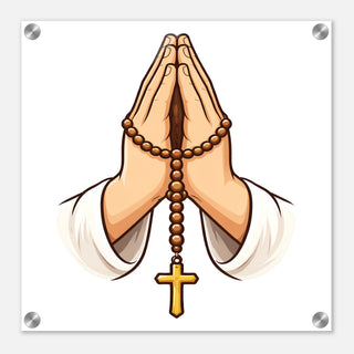 Praying Hands with Rosary Acrylic Wall Plaque - view 4