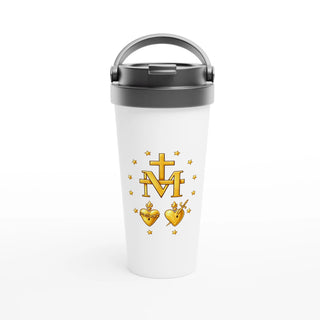 Miraculous Medal Golden Hearts Travel Mug