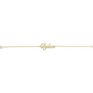 14K Yellow Gold-Plated Sterling Silver Script Nameplate 7" Bracelet  