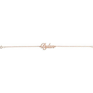 10K Yellow Script Nameplate 8" Bracelet