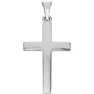 14K White 20x13.7 MM Cross Pendant