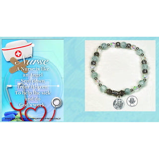 4-pack - Nurse/Angel - Italian Stretch Bracelet with Prayer Card