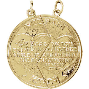 14K Gold Miz Pah Coin Left Pendant