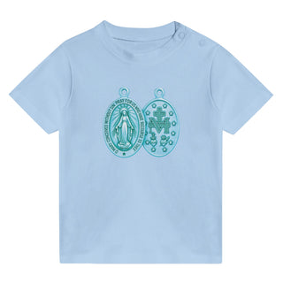 Teal Miraculous Medal Baby T-Shirt