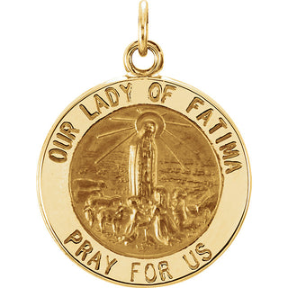 14K Yellow Gold Our Lady Of Fatima Pendant