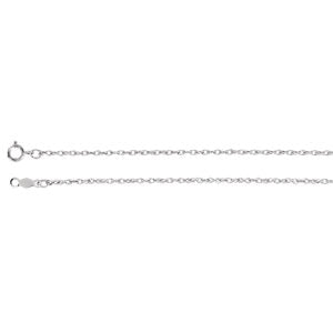 18-inch 1.25MM Rope Chain with Spring Ring - 14K White Gold