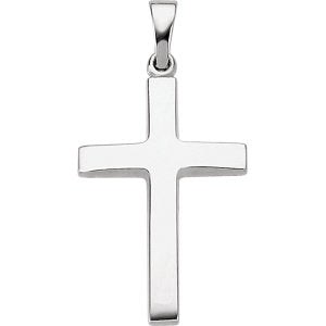 10K White 23x15.9 MM Cross Pendant