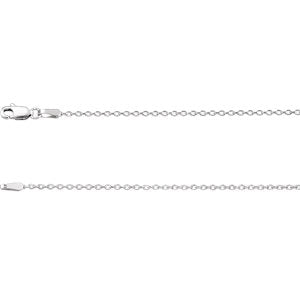 20-inch Diamond Cut Cable Chain with Lobster - 14K White Gold