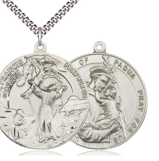 Sterling Silver Saint Francis of Assisi Pendant Necklace