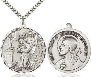 Sterling Silver Saint Rita of Cascia Pendant Necklace