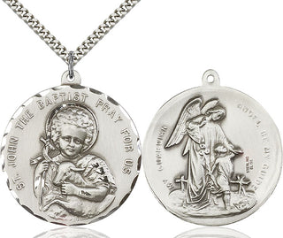 Sterling Silver Saint John the Baptist Pendant Necklace