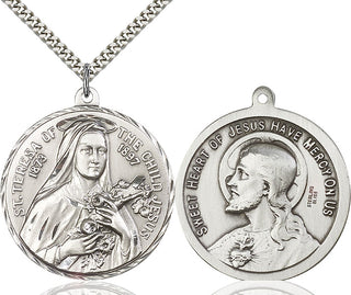 Sterling Silver Saint Theresa Pendant Necklace