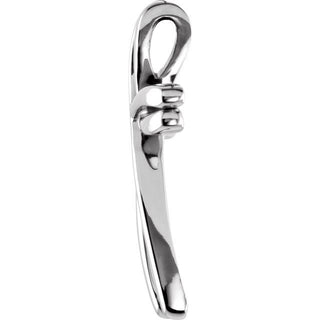 14K White 27x19 mm Cross Pendant