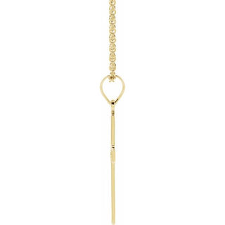 14K Yellow .01 CT Natural Diamond Cross 18" Necklace