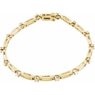14K Yellow 3/4 CTW Natural Diamond Line 7" Bracelet