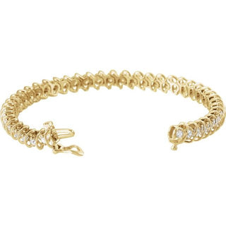 14K Yellow 3 1/3 CTW Natural Diamond Line 7" Bracelet