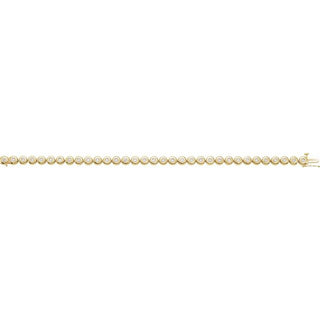 14K Yellow 2 CTW Natural Diamond Bezel-Set Line 7" Bracelet