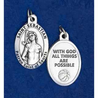 Bulk Saint Sebastian Oval Sports Medals - Basketball