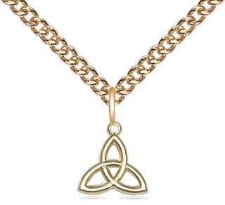 14kt Gold Filled Trinity Irish Knot Medal Religious and Catholic Jewelry