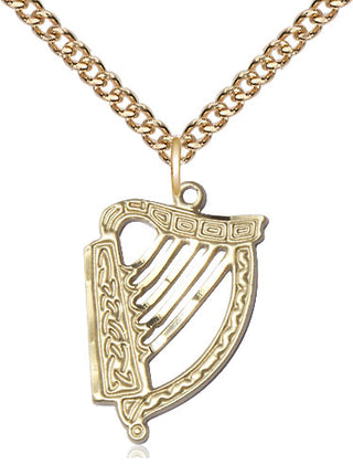14kt Gold Irish Harp Medal