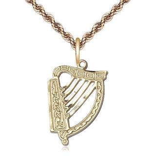 14kt Gold Irish Harp Medal