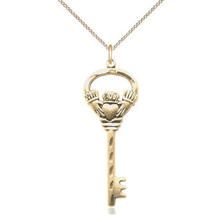 14kt Gold Key w/Claddagh Medal