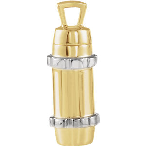 14K Gold & White 30.3x10.8 MM Cylinder Ash Holder Pendant