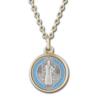 St. Benedict Enameled Pendant Godl 1" Boxed