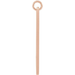 14K Rose Engravable Pierced Cross Bar Pendant