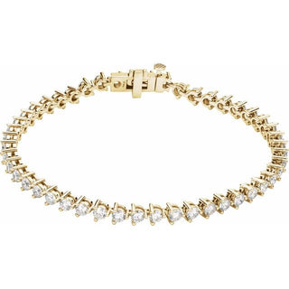 14K Yellow 4 3/4 CTW Natural Diamond Line 7 1/4" Bracelet