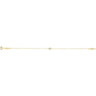 18K Yellow .08 CT Natural Diamond 7" Bracelet
