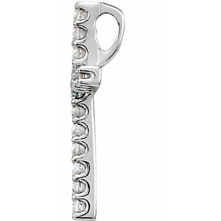 14K White .06 CTW Lab-Grown Diamond Petite Cross Pendant
