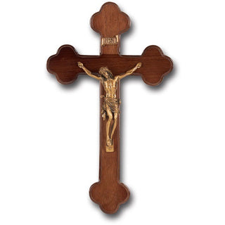 10" Walnut Cross With Museum Gold Corpus